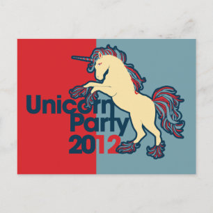 Political Parody Unicorn Party Postcard