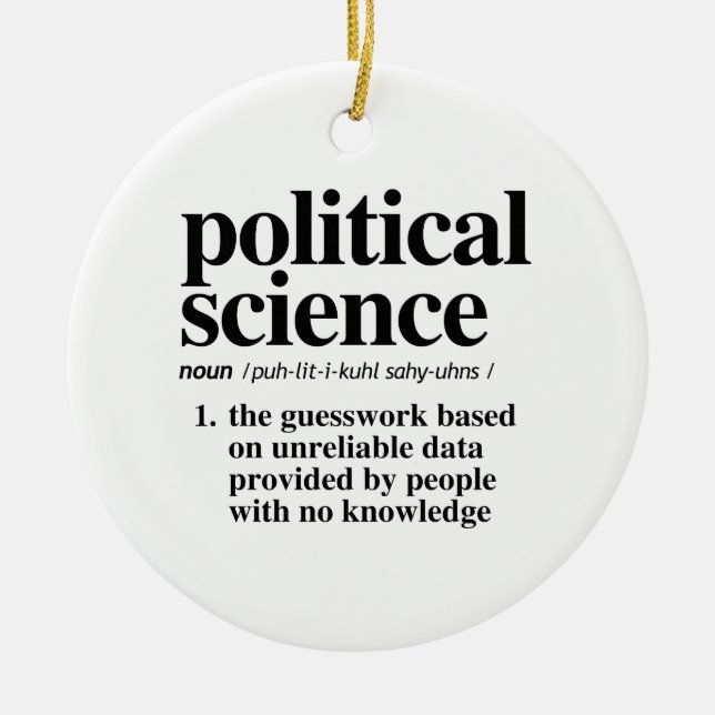 Political Science Definition Ceramic Tree Decoration (Front)