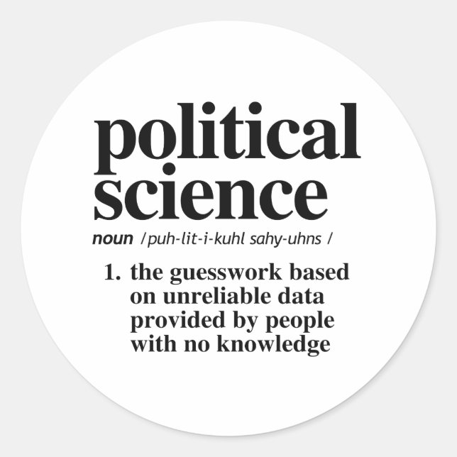 Political Science Definition Classic Round Sticker (Front)