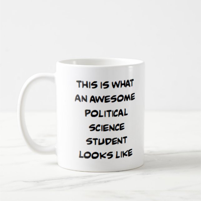political science student, awesome coffee mug (Left)