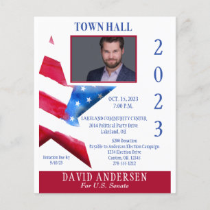 Political Town Hall Fundraiser W/Photo Flyer
