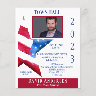 Political Town Hall Fundraiser W/Photo Flyer