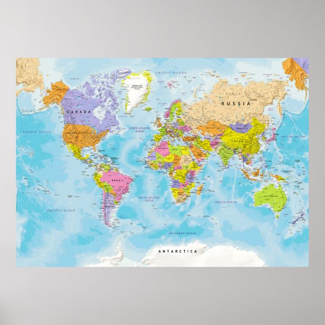 Political world map poster (Front)