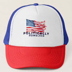Politically homeless US flag America United States Trucker Hat