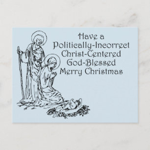 Politically Incorrect Christian Christmas Postcard