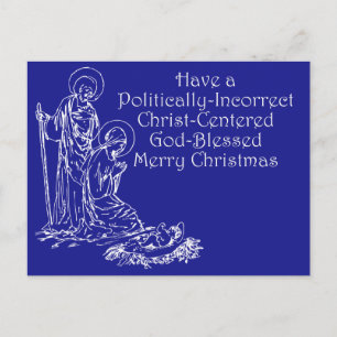 Politically Incorrect Christian Christmas Postcard