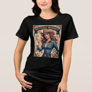 Politically Incorrect Cowgirl Unapologetically USA Tri-Blend Shirt