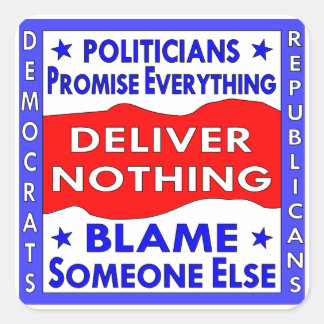 Politicians Promise Everything Deliver Nothing Square Sticker