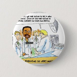 Politics: Does It Take Brain Surgery? 6 Cm Round Badge