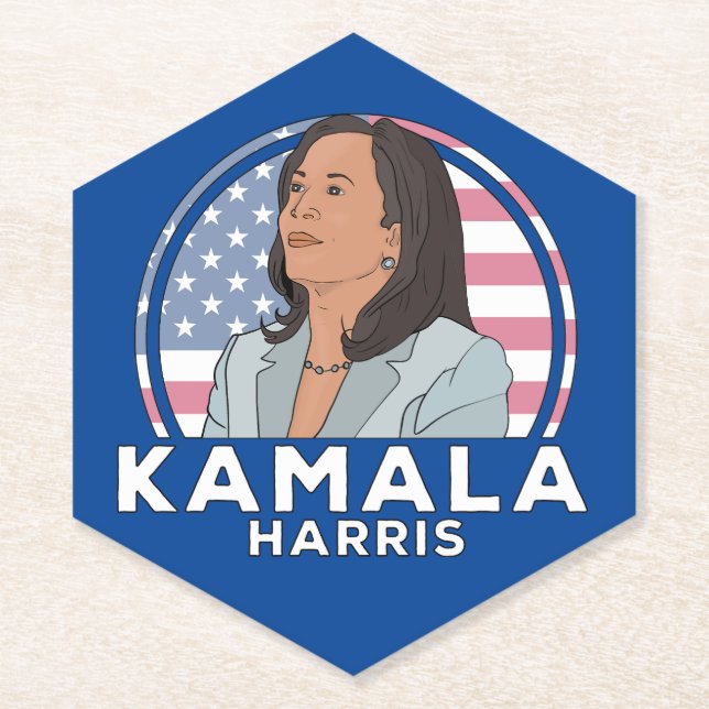 Politics Kamala Harris Paper Coaster (Front)