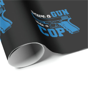 Polizeiwaffe save a Gun ride a Cop Wrapping Paper