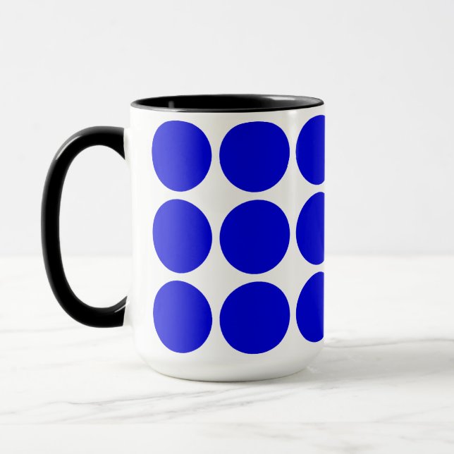 Polka blue dots mug (Left)