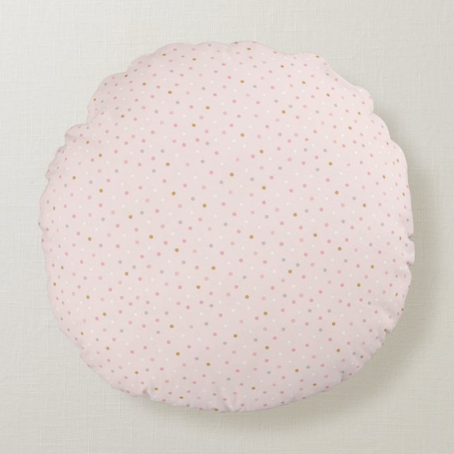 Polka Confetti Pattern Round Cushion (Front)