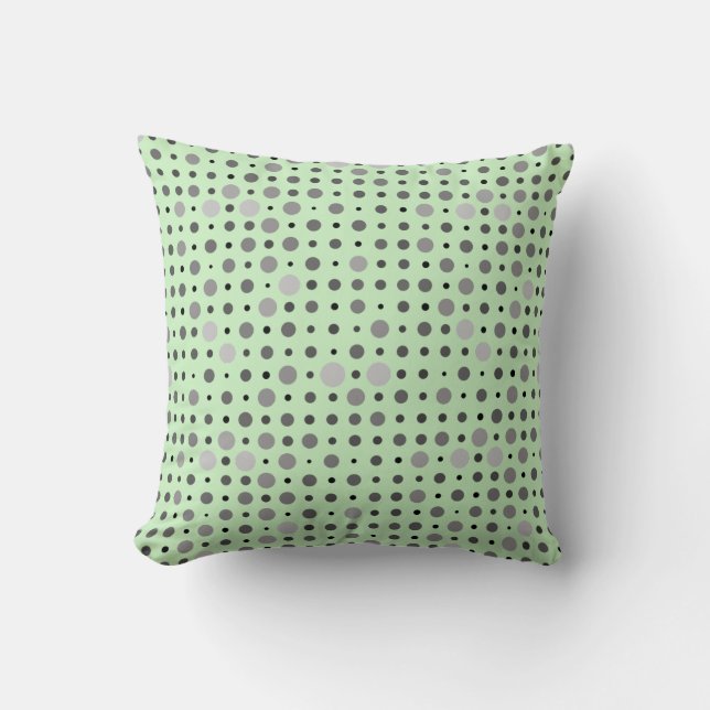 Polka Dot 01.Grey Lgreen BG Cushion (Front)
