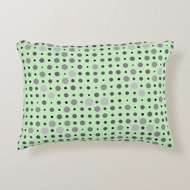 Polka Dot 01.Grey Lgreen BG Decorative Cushion (Front)