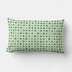 Polka Dot 01.Grey Lgreen BG Lumbar Cushion
