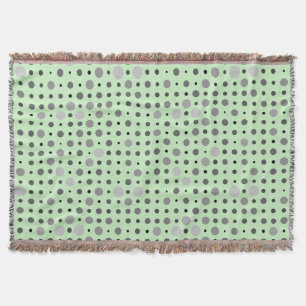Polka Dot 01.Grey Lgreen BG Throw Blanket
