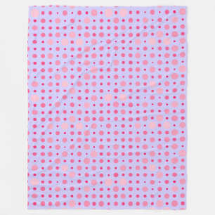 Polka Dot 01.Pink LPurple BG Fleece Blanket