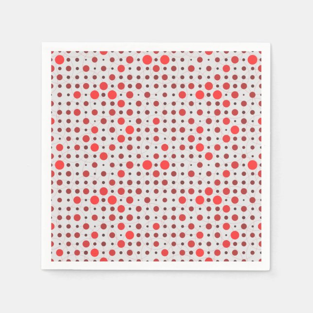 Polka Dot 01A.Red offwhite BG Napkin (Front)