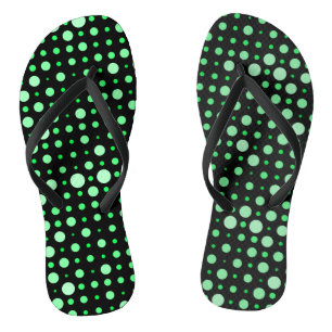 Polka Dot 02.Green. Black BG Jandals