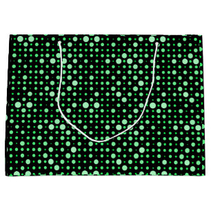 Polka Dot 02.Green. Black BG Large Gift Bag