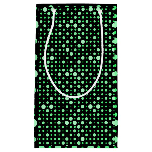 Polka Dot 02.Green. Black BG Small Gift Bag (Front)
