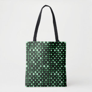 Polka Dot 02.Green. Black BG Tote Bag