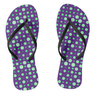 Polka Dot 02.Green. D Purple BG Jandals