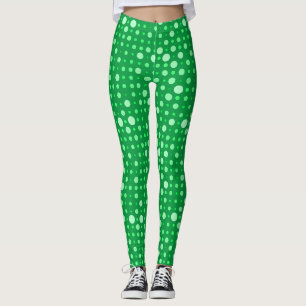Polka Dot 02.Green. Green BG Leggings