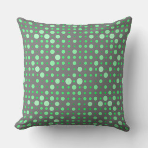 Polka Dot 02.Green. Grey BG Cushion