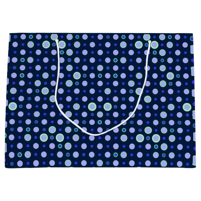 Polka Dot 03.Blue.Green DBlue BG Large Gift Bag (Front)