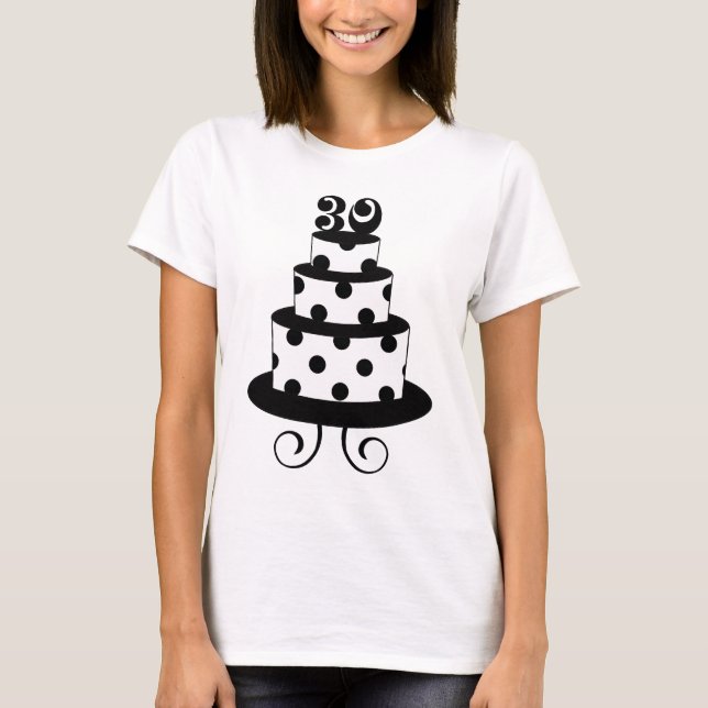 Polka Dot 30th Birthday Cake T-Shirt (Front)