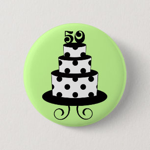 Polka Dot 50th Birthday Anniversary 6 Cm Round Badge