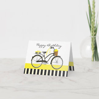 Polka Dot and Lemons Bicycle Card