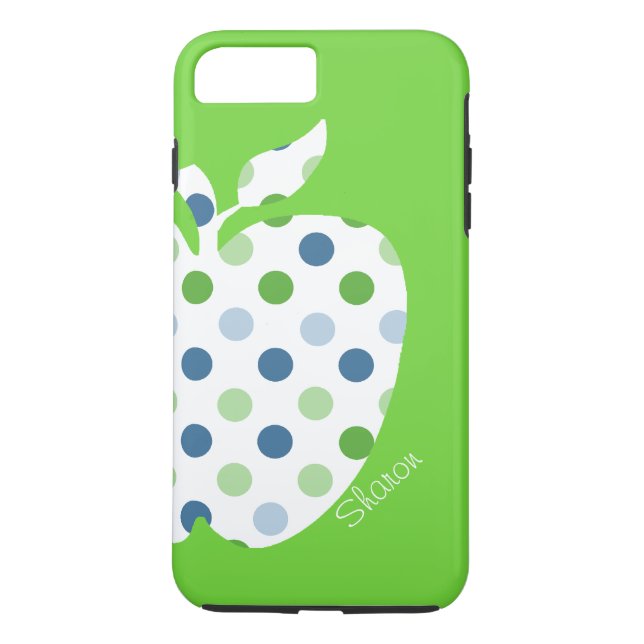 Polka Dot Apple Teacher's iPhone 7 Plus case (Back)