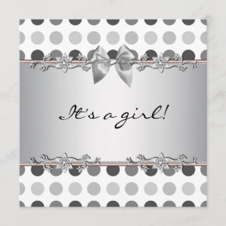 Polka Dot Baby Girl Shower Invitations