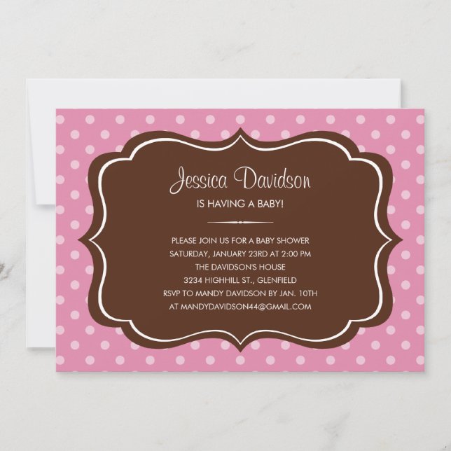 Polka Dot Baby Shower Invitations (Front)