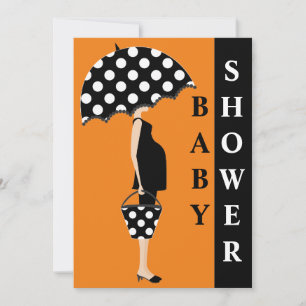 Polka Dot Baby Shower Invitations {Orange}