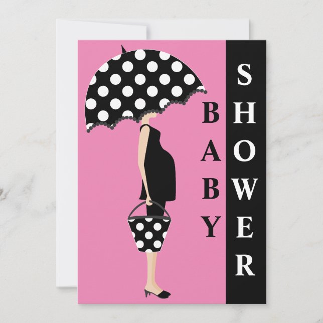 Polka Dot Baby Shower Invitations {Pink} (Front)