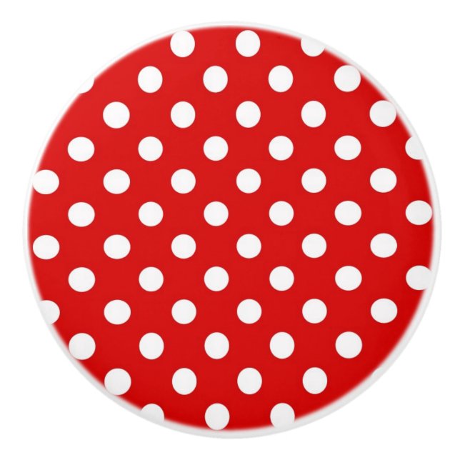 Polka dot background ceramic knob (Front)