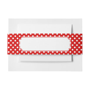 Polka dot background invitation belly band