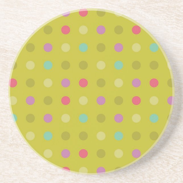 Polka-dot background pattern coaster (Front)