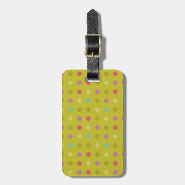 Polka-dot background pattern luggage tag (Front Vertical)