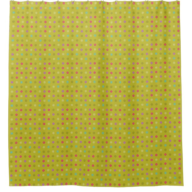 Polka-dot background pattern shower curtain (Front)