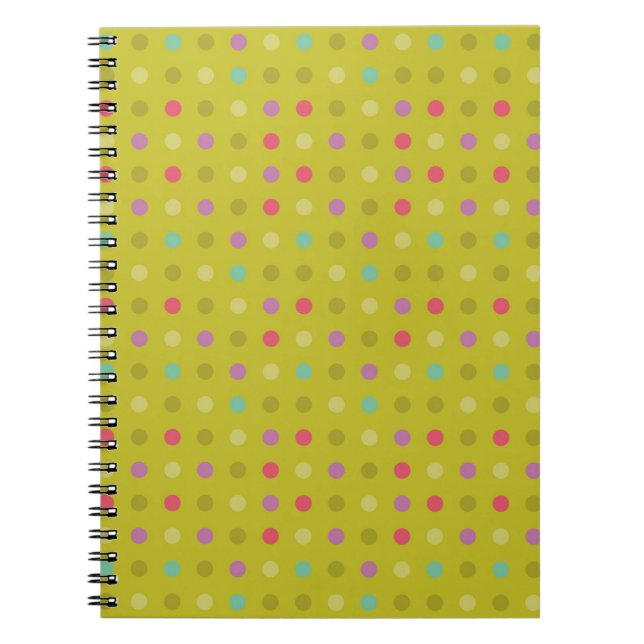 Polka-dot background pattern spiral notebook (Front)