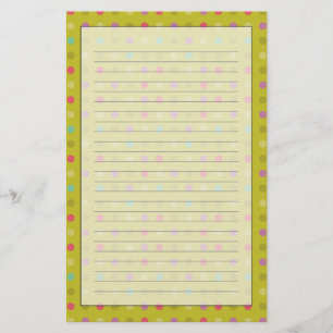 Polka-dot background pattern stationery