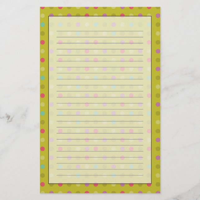Polka-dot background pattern stationery (Front)