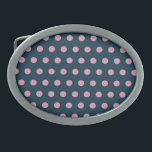 Polka Dot Belt Buckle (Midnight Blue & Soft Pink)<br><div class="desc">Polka dots...  in vintage style... 

A midnight blue background with soft pink polka dots... 

Great little gift idea...  for birthdays,  celebrations,  holidays and more...  and an everyday essential... </div>