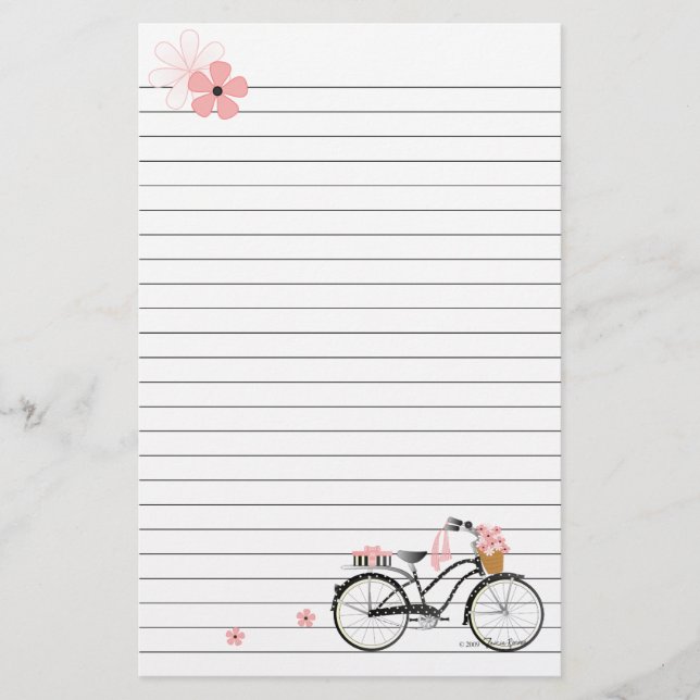Polka Dot Bicycle Stationery (Front)