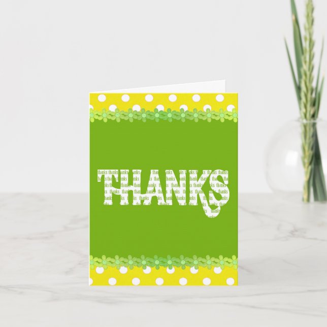 Polka Dot Big Thanks  Thank You Card (Front)